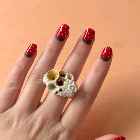 Hand Crafted ‘Rock Coral’ Ring size S