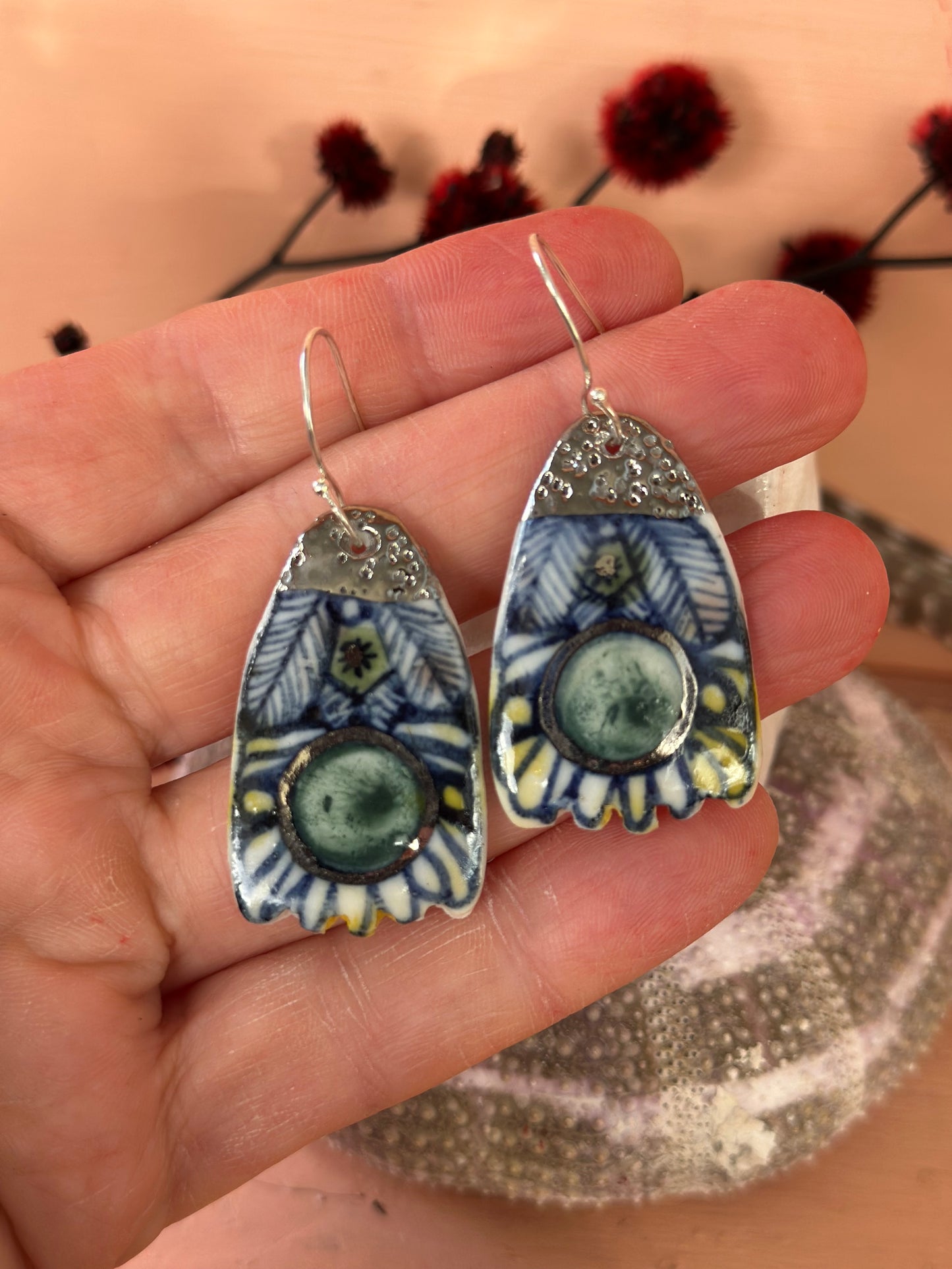 Hand Painted Porcelain Earrings