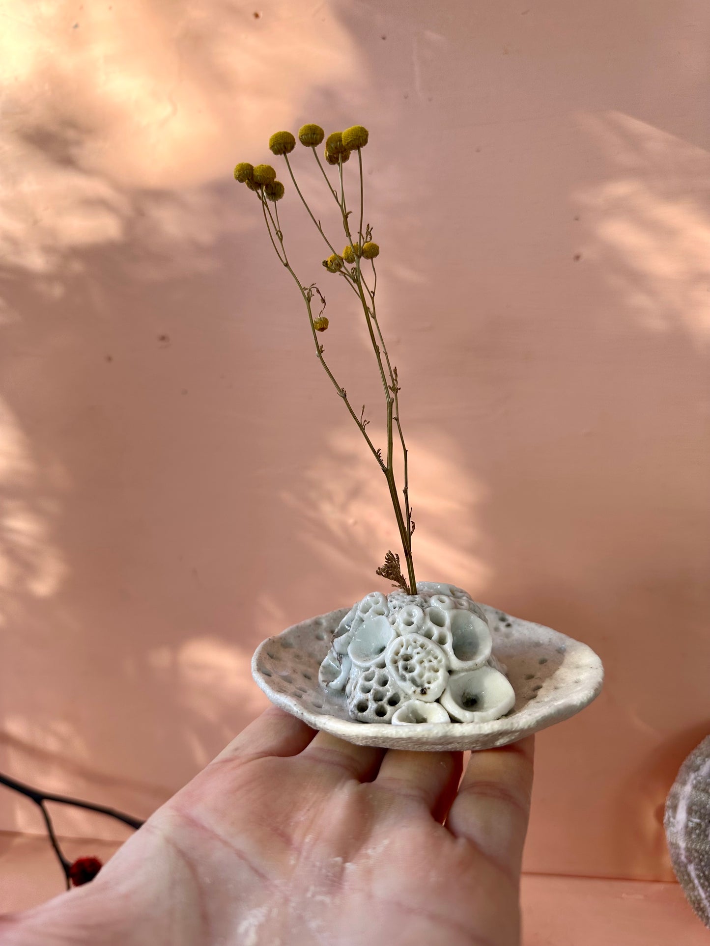 ‘Coral’ incense / flower holder