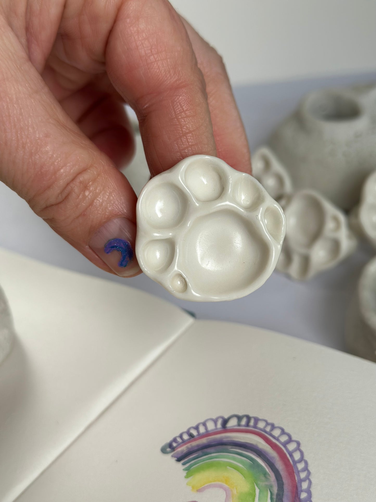 Round Paint Palette Porcelain Ring #2