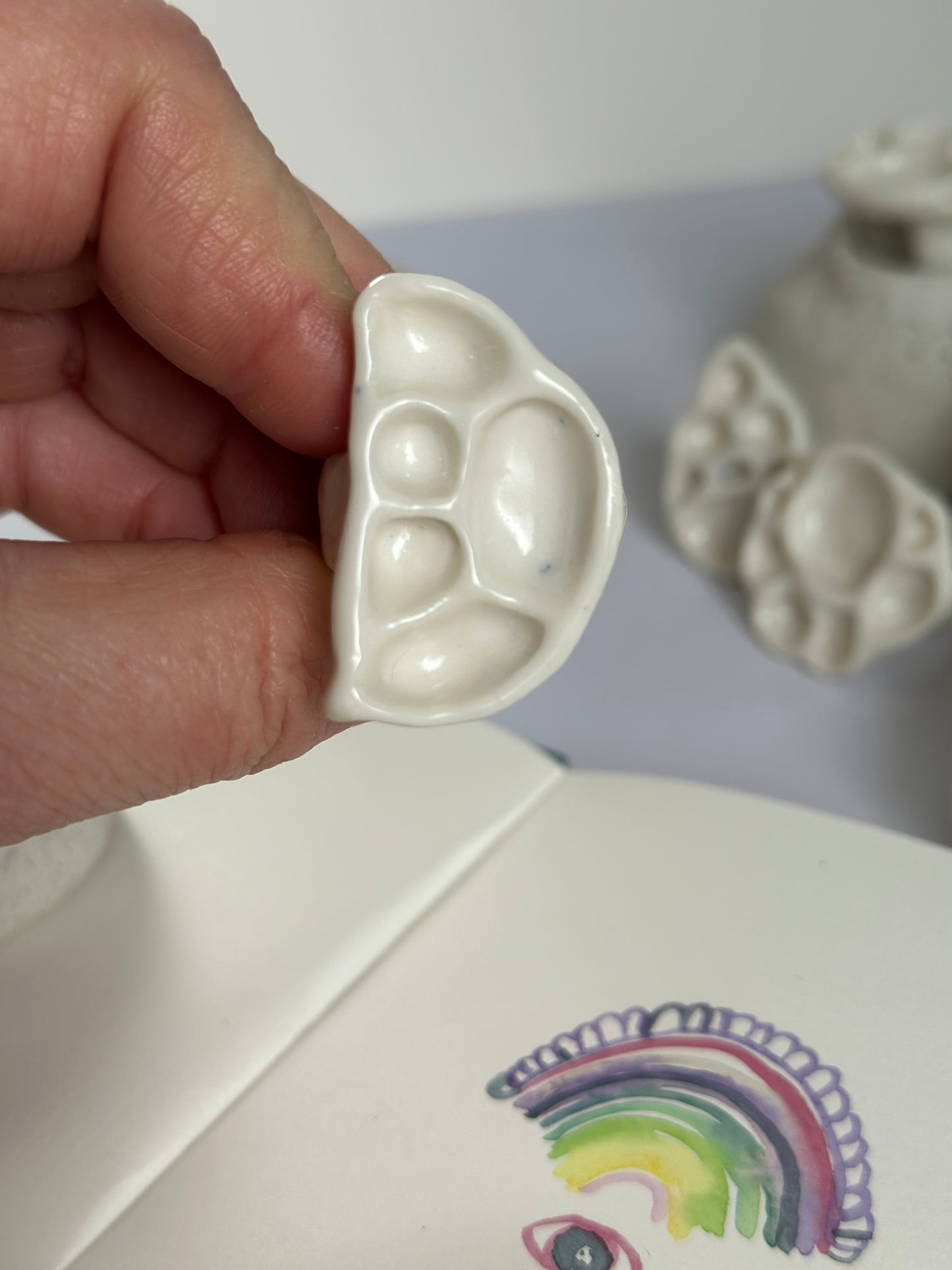 Crescent Paint Palette Porcelain Ring #4