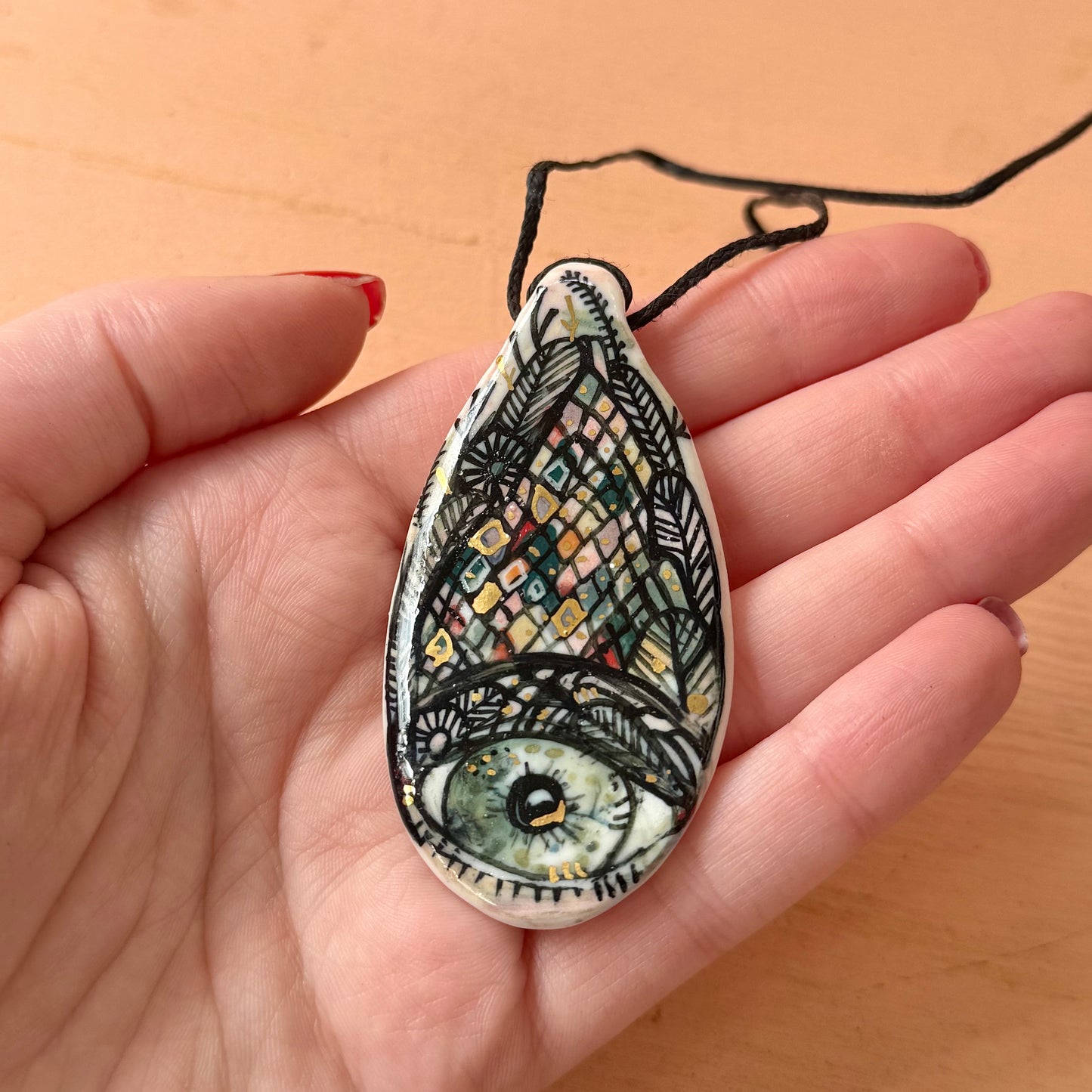 Hand Painted ‘Protective Eye’ Pendant