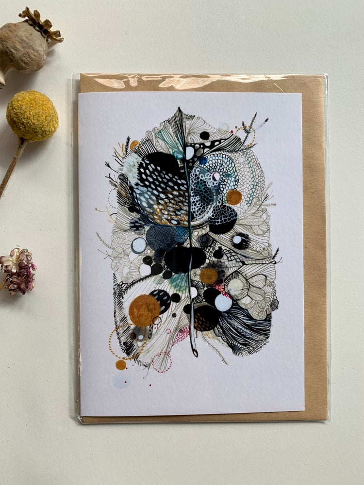 ‘Grey leaf’ greeting card