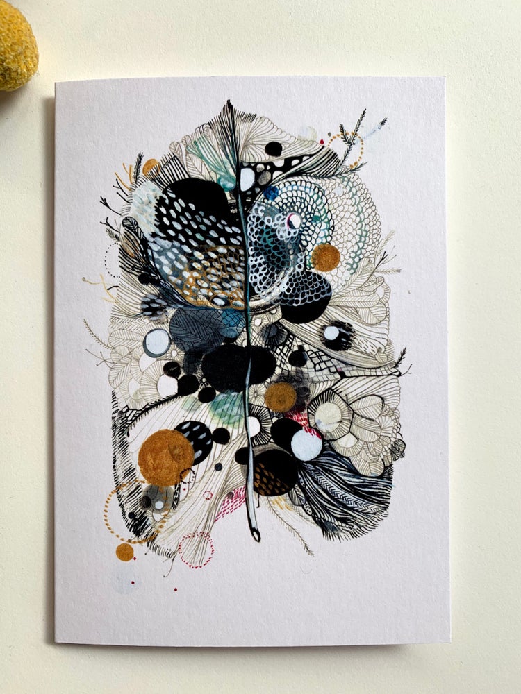 ‘Grey leaf’ greeting card