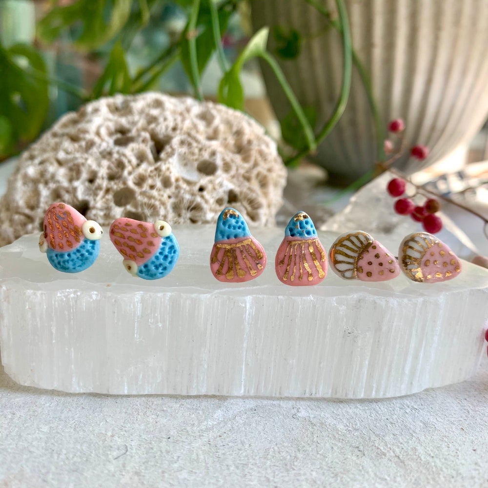 Coloured porcelain studs, choose a pair