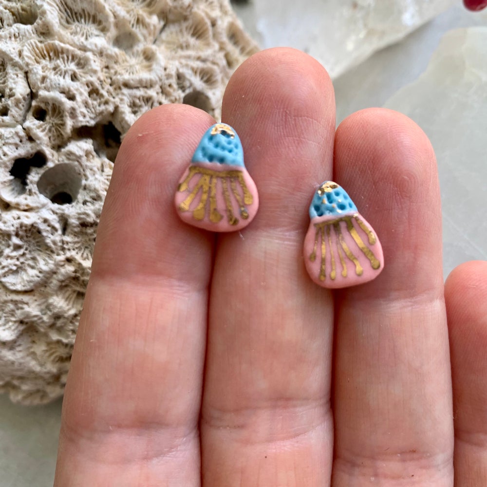 Coloured porcelain studs, choose a pair