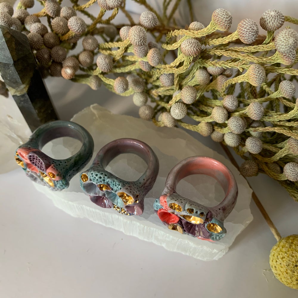 Coloured porcelain ‘rock coral’ ring, choose one