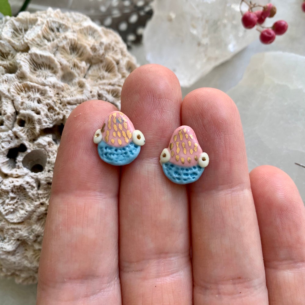 Coloured porcelain studs, choose a pair