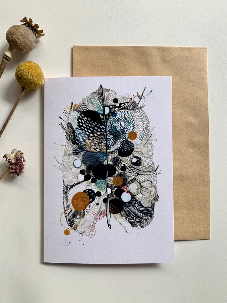 ‘Grey leaf’ greeting card