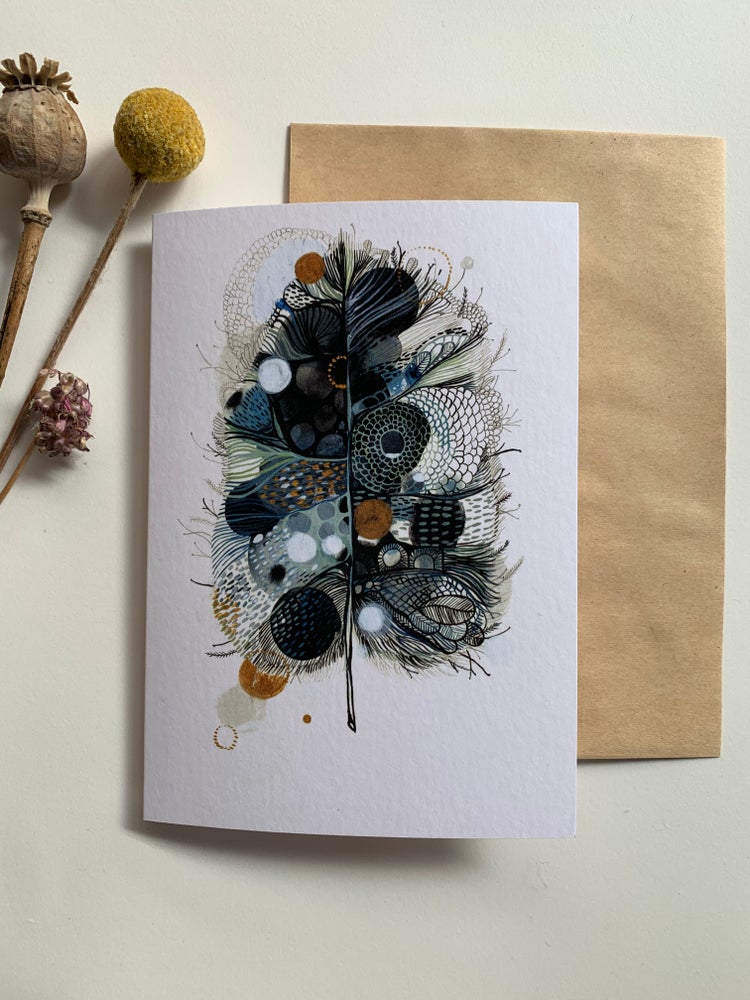 ‘Grey feather’ greeting card