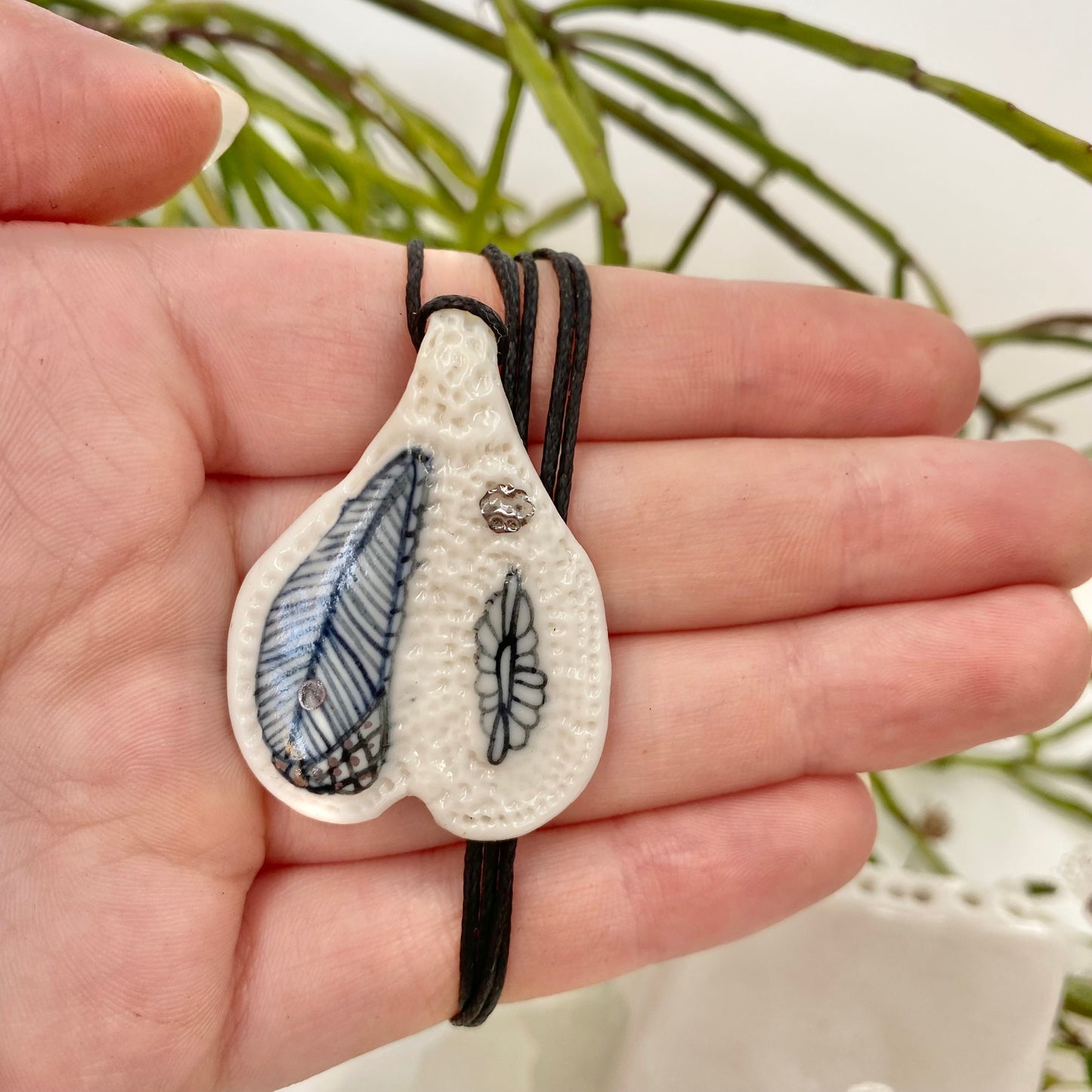 Porcelain ‘Wings’ Pendant