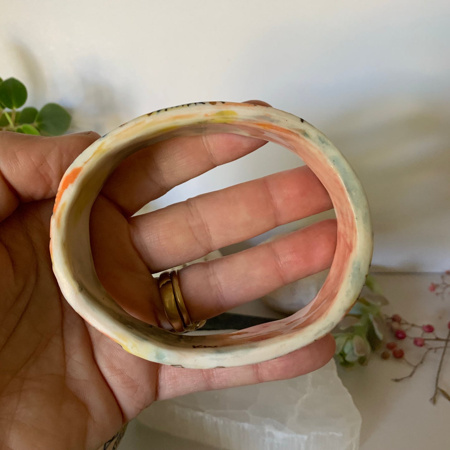 One ‘stars and cells’ porcelain bangle