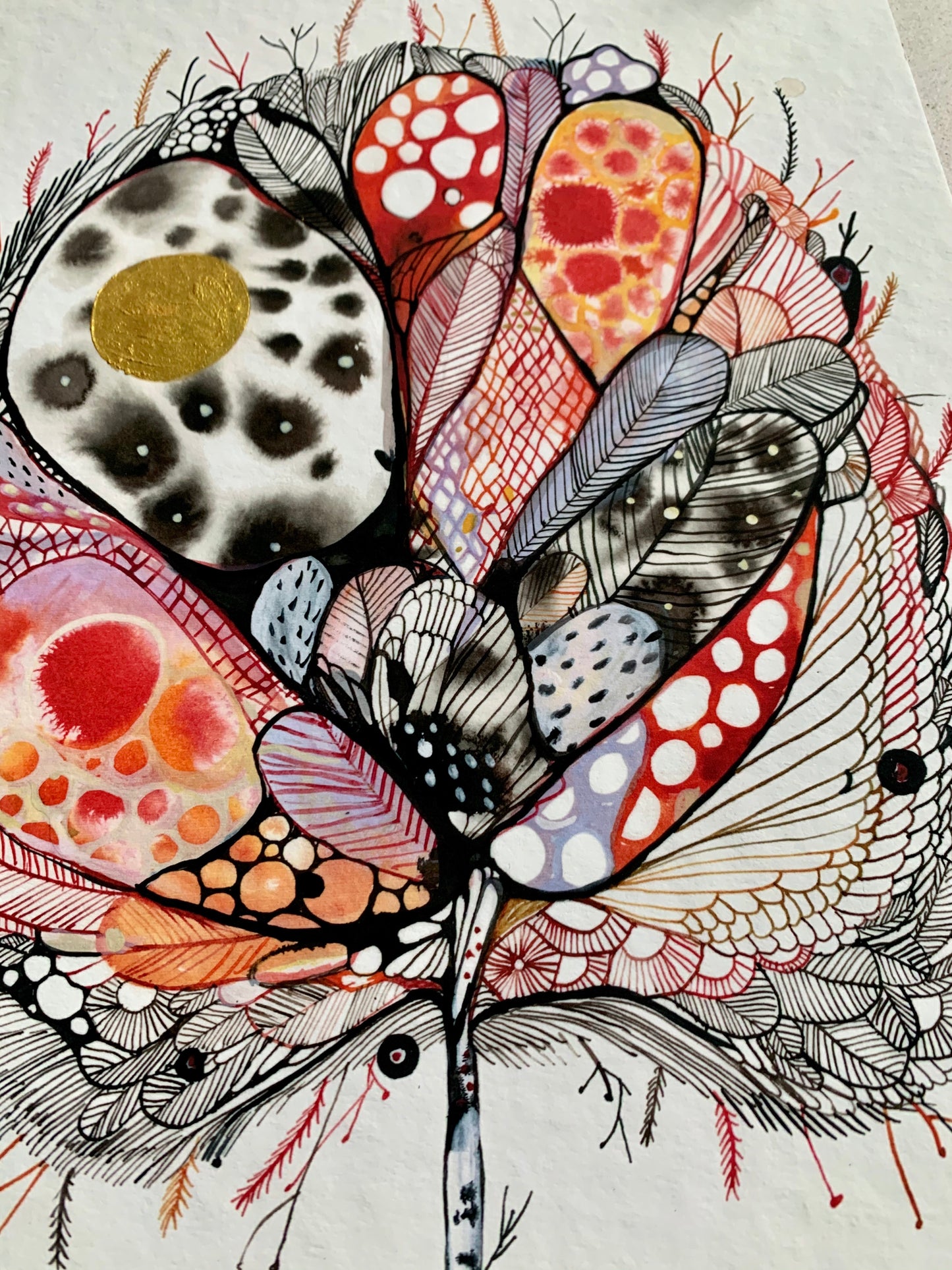 ‘Autumn light, 2’ giclee print with hand applied gold detial