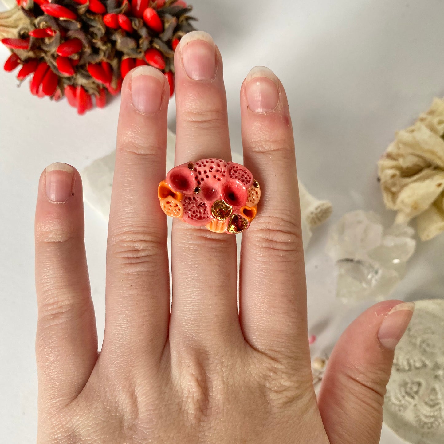 Pink ‘Rock Coral’ Rings