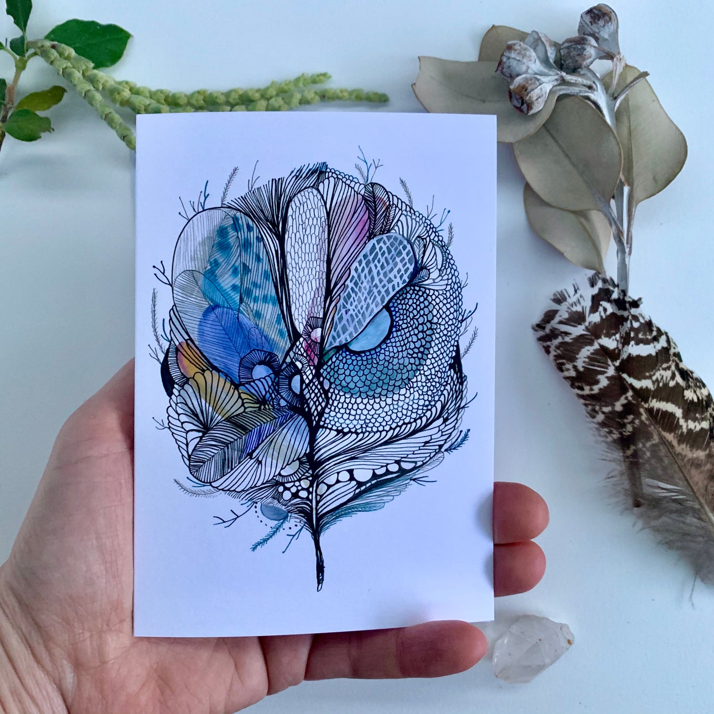 ‘Following fine lines’ greeting card