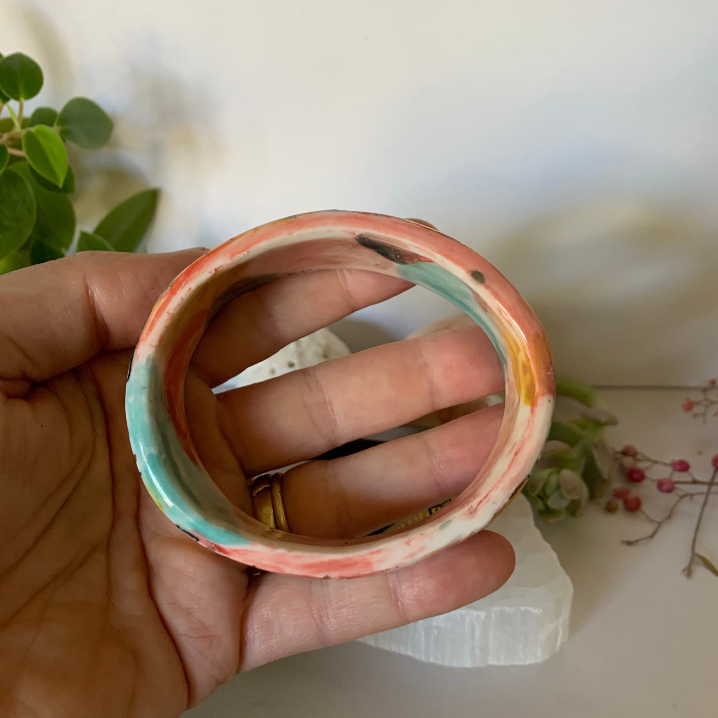 One ‘stars and cells’ porcelain bangle