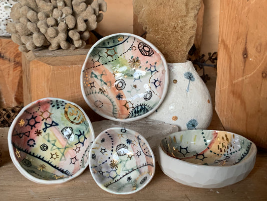 Hand Painted Small ‘stars and cells’ Bowl