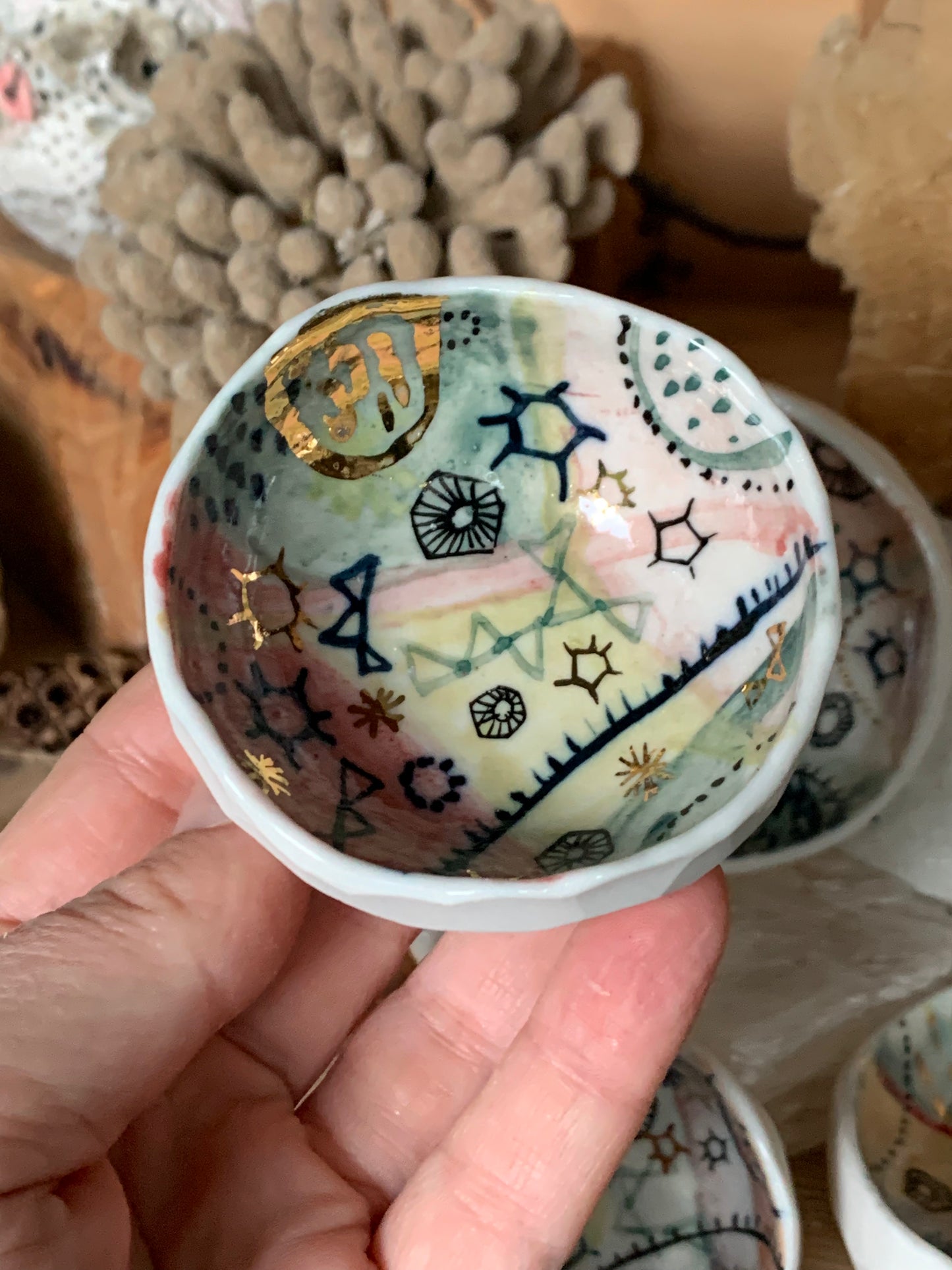 Hand Painted Small ‘stars and cells’ Bowl