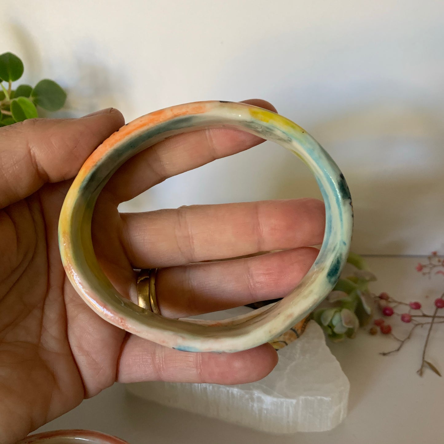 One ‘stars and cells’ porcelain bangle