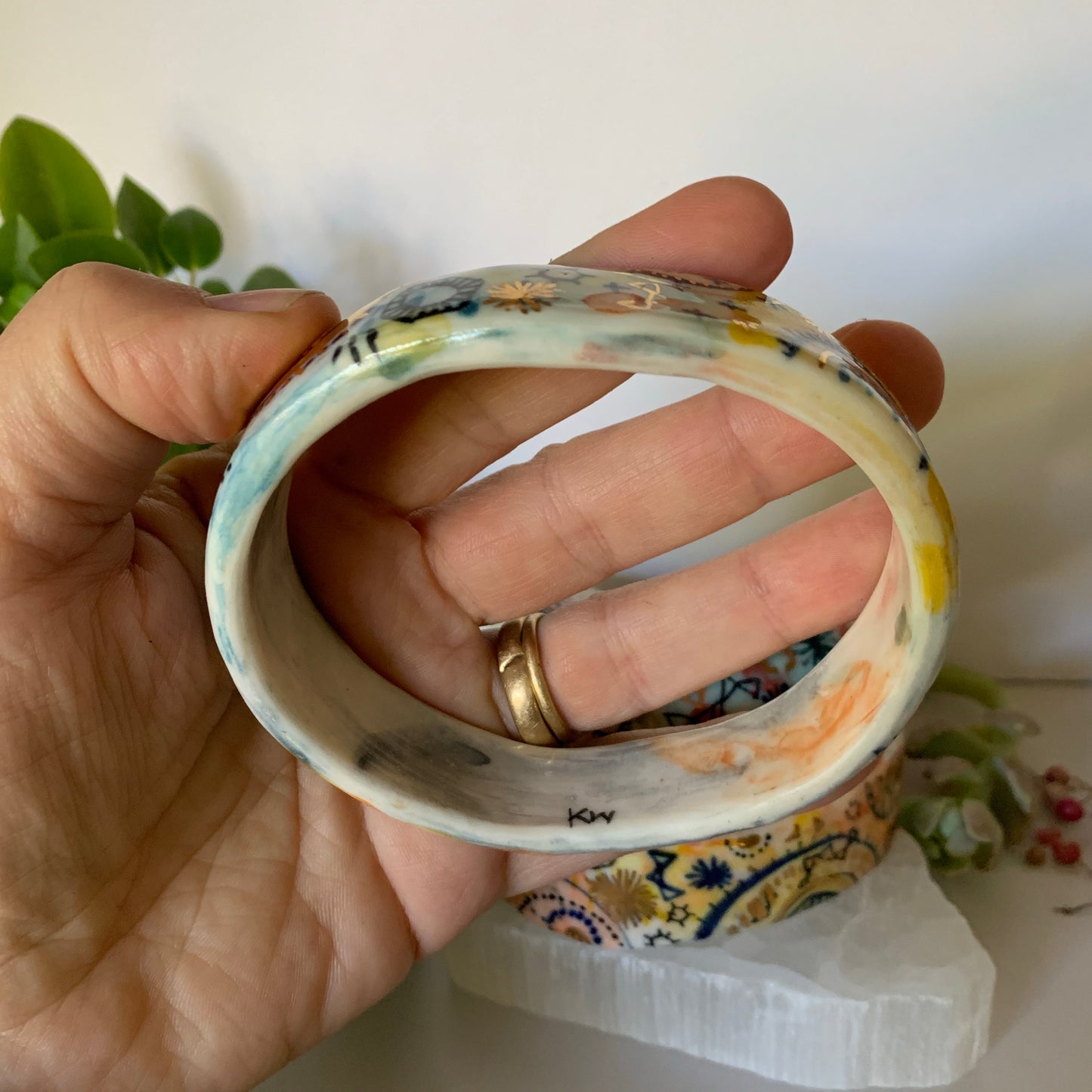 One ‘stars and cells’ porcelain bangle