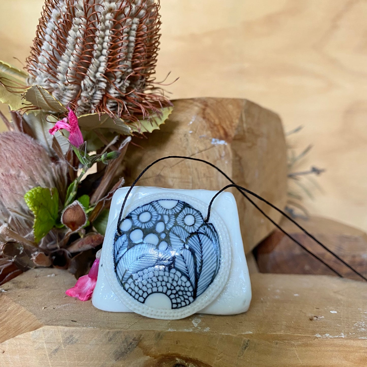 Hand Painted ‘Seafoam’ Pendant
