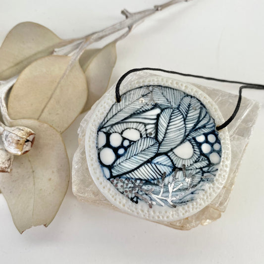 Hand Painted Porcelain Pendant