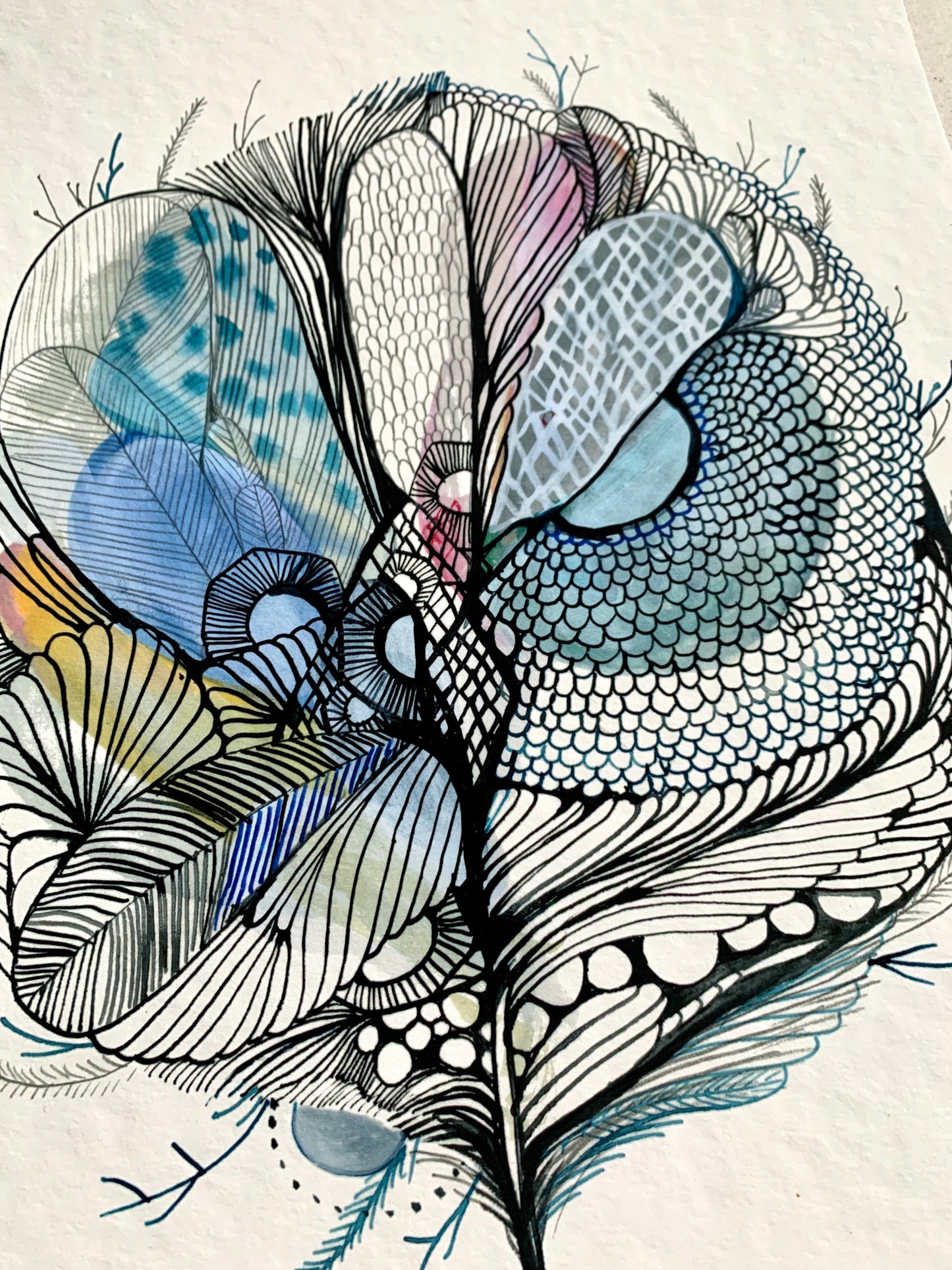 ‘Following fine lines' giclee print in A3, A4 or a5