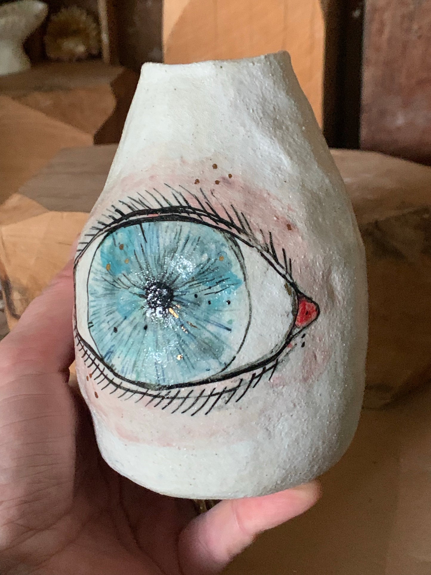 Hand painted ‘the protective eye’ vase