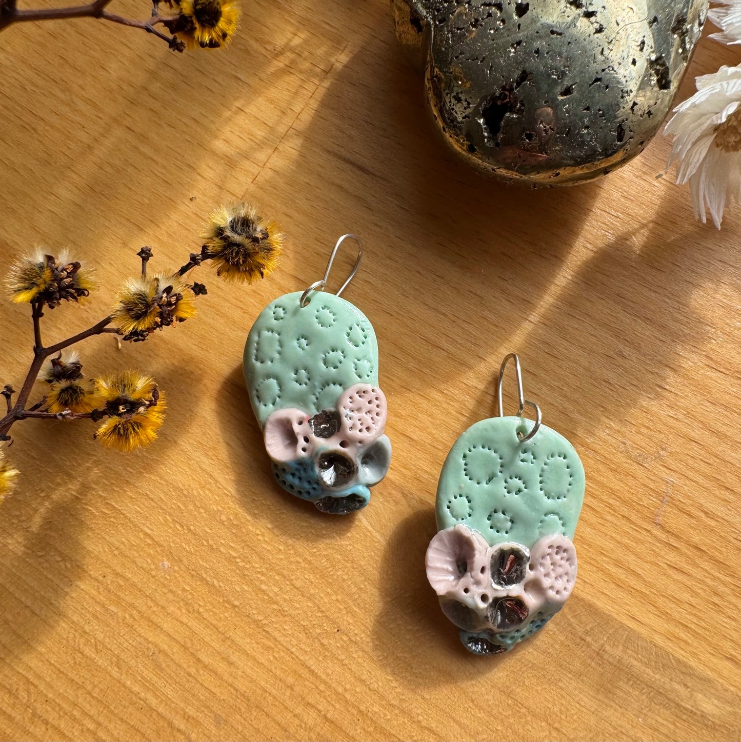 ‘Rock Coral’ Pastel Porcelain Earrings