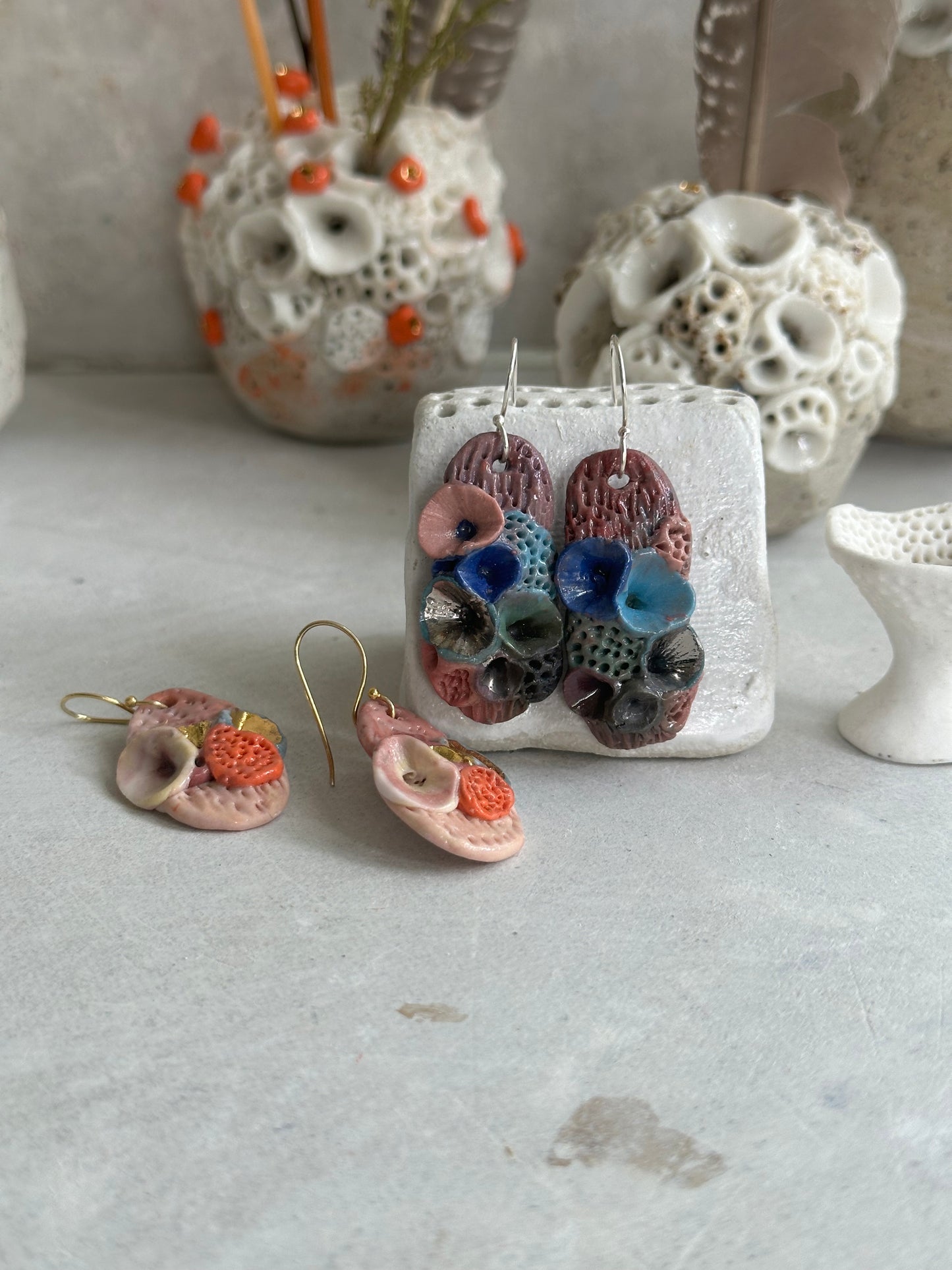 Hand made porcelain ‘rock coral’ Earrings