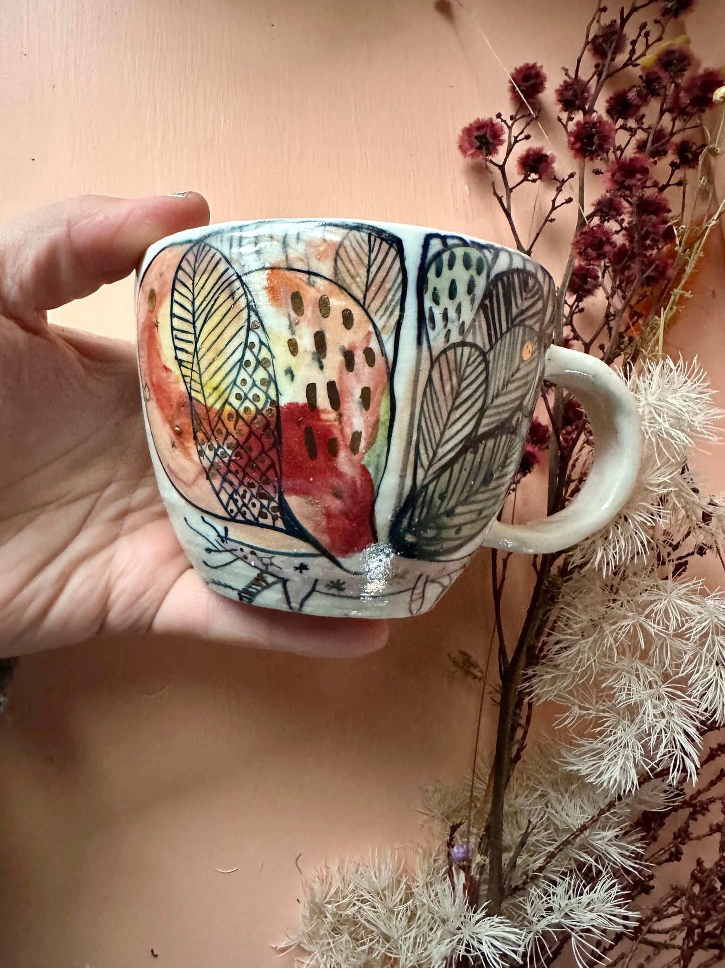 ‘Creature’ hand painted cup