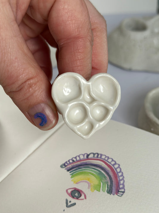 Heart Paint Palette Porcelain Ring #3