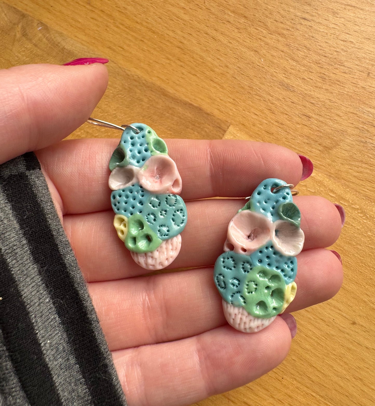 ‘Rock Coral’ Pastel Porcelain Earrings