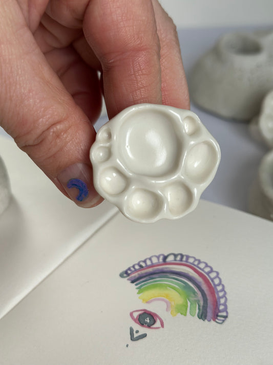 Round Paint Palette Porcelain Ring