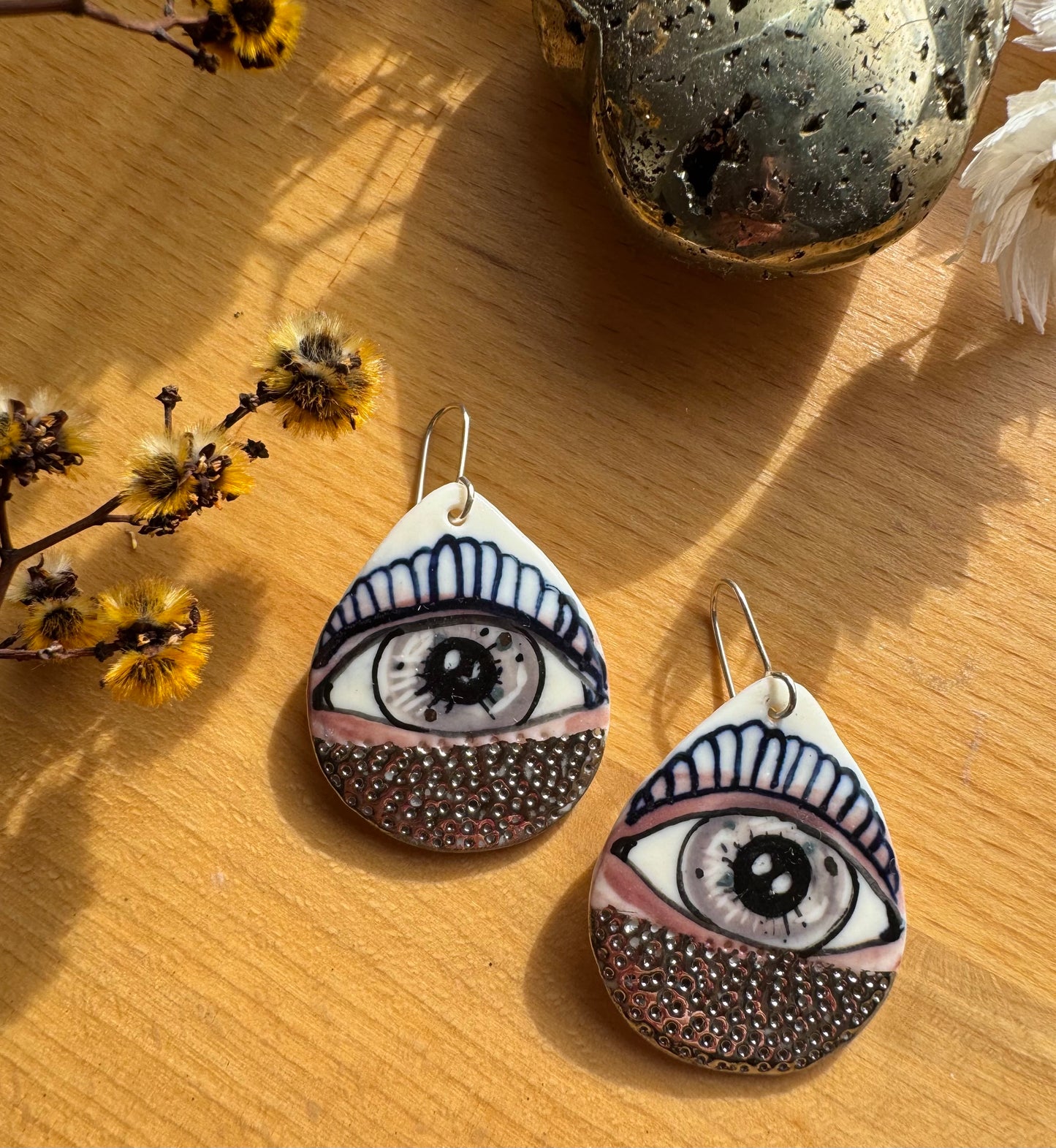 ‘The Protective Eye’ Porcelain Earrings