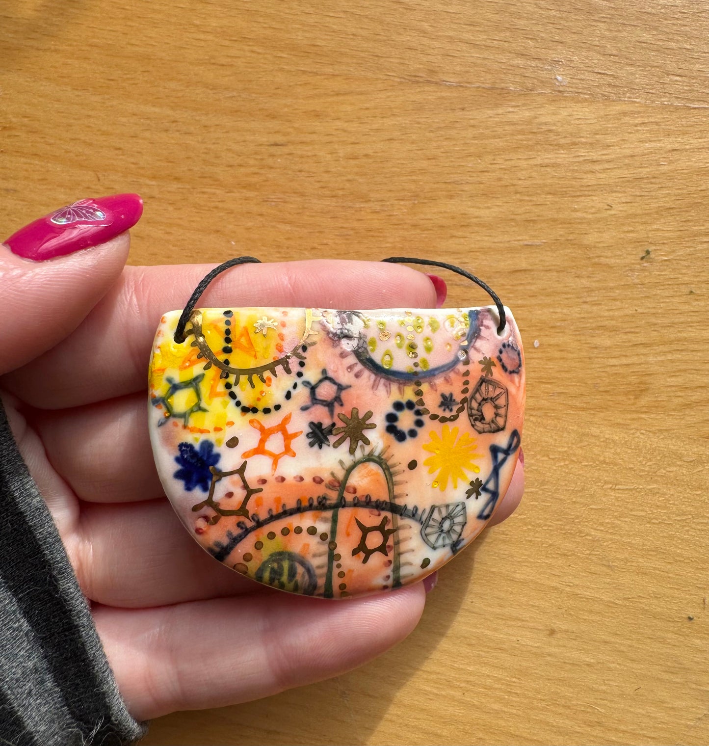 ‘Stars and Cells’ Ceramic Pendant