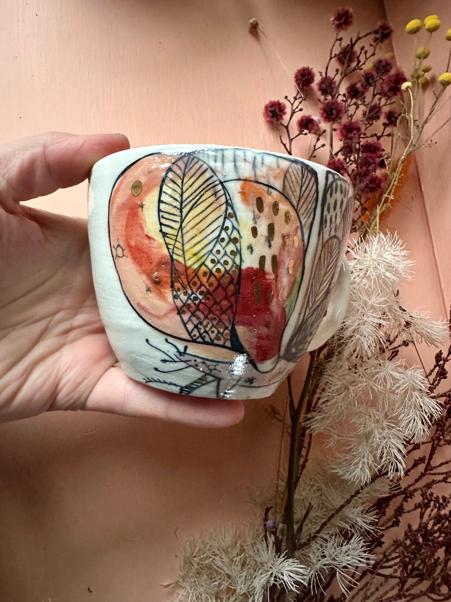 ‘Creature’ hand painted cup