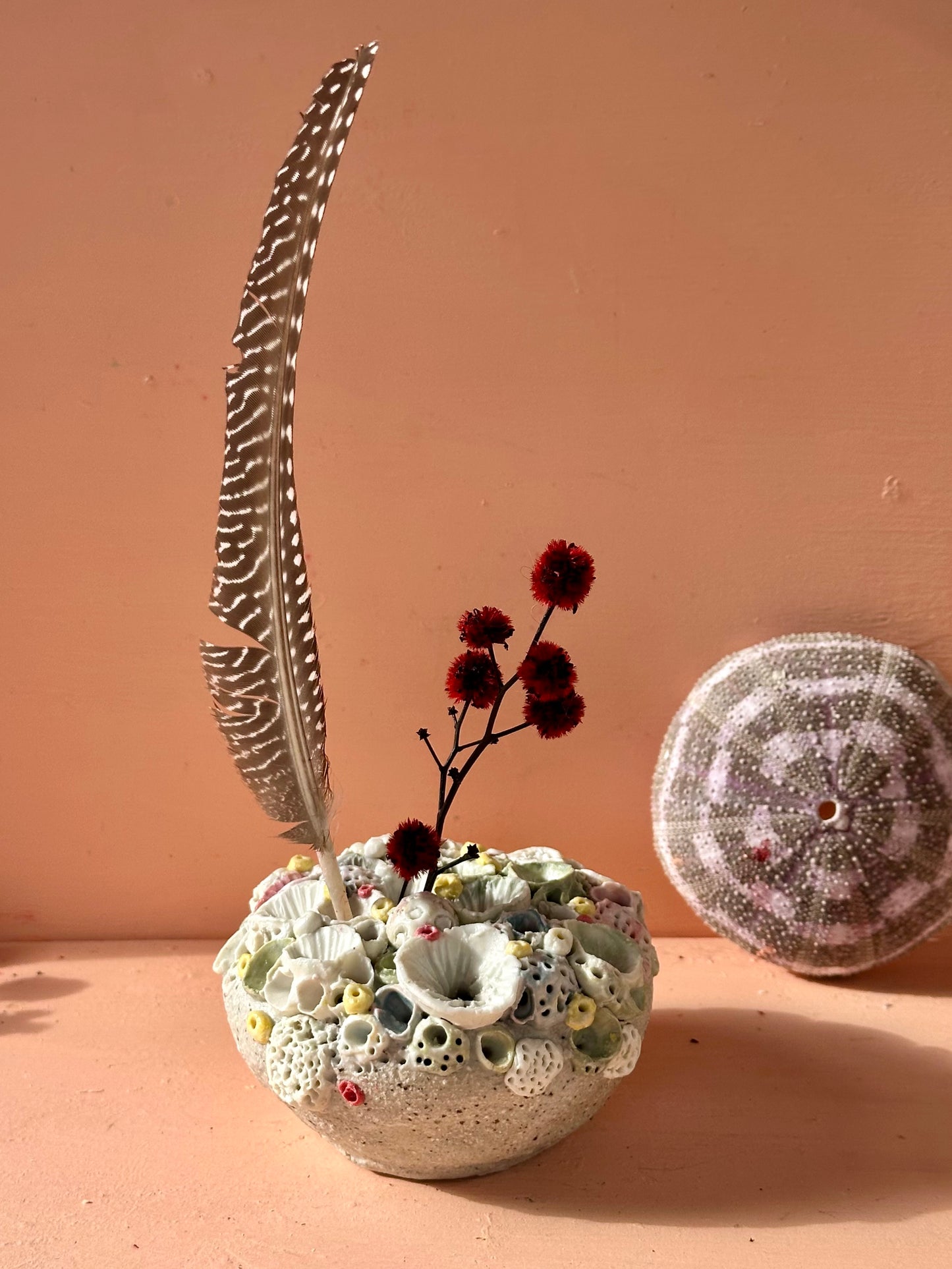 Coloured ‘Coral’ collection keeper/ paperweight