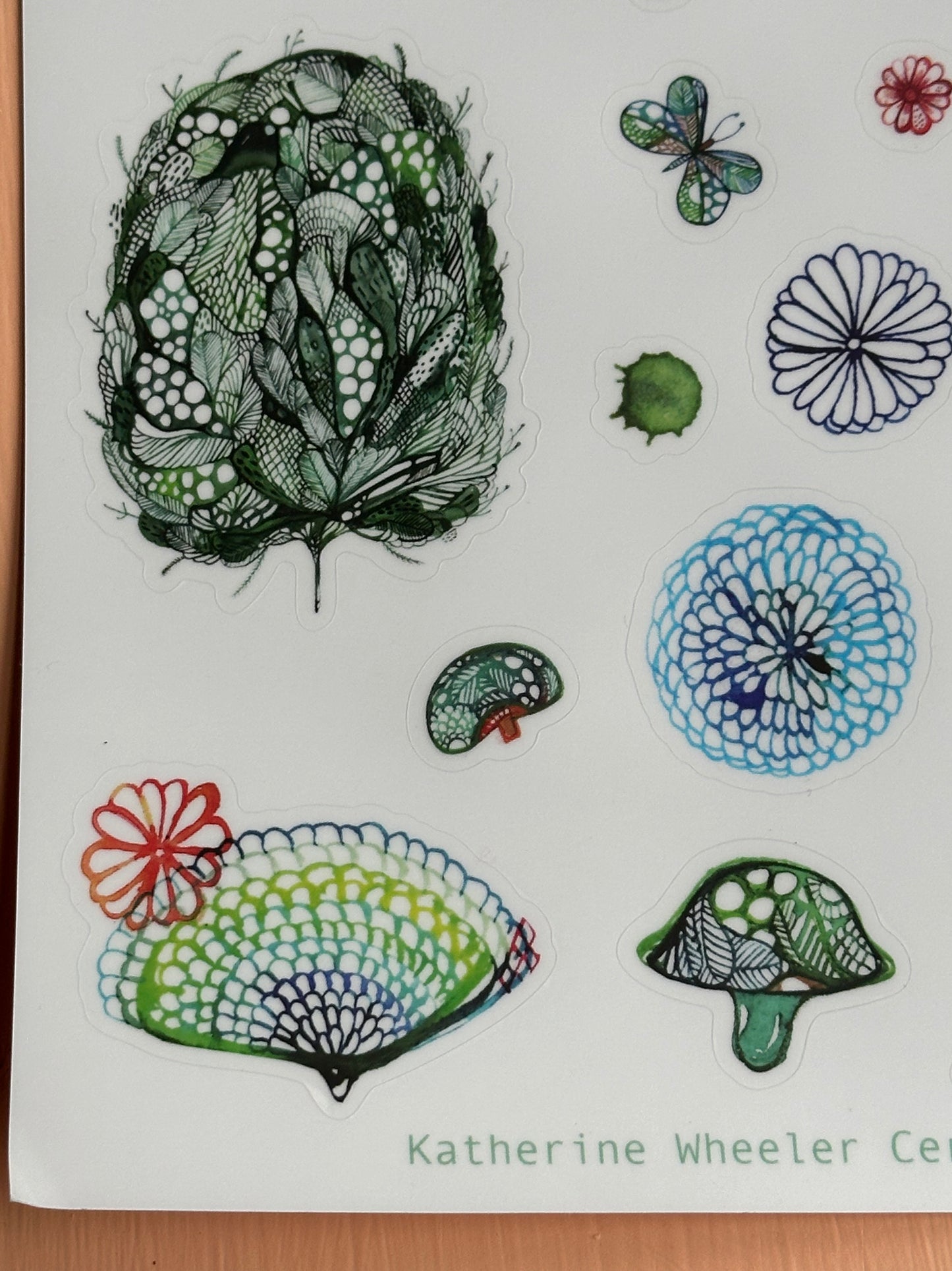 Sticker sheet, ‘Greens’ A4 transparent