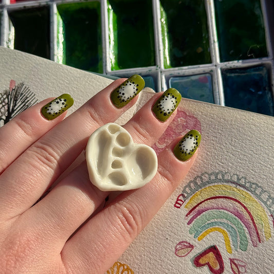 Heart Paint Palette Porcelain Ring size M