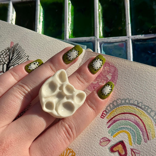 Cat Paint Palette Porcelain Ring size N