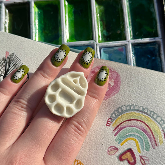 Tear Drop Paint Palette Porcelain Ring
