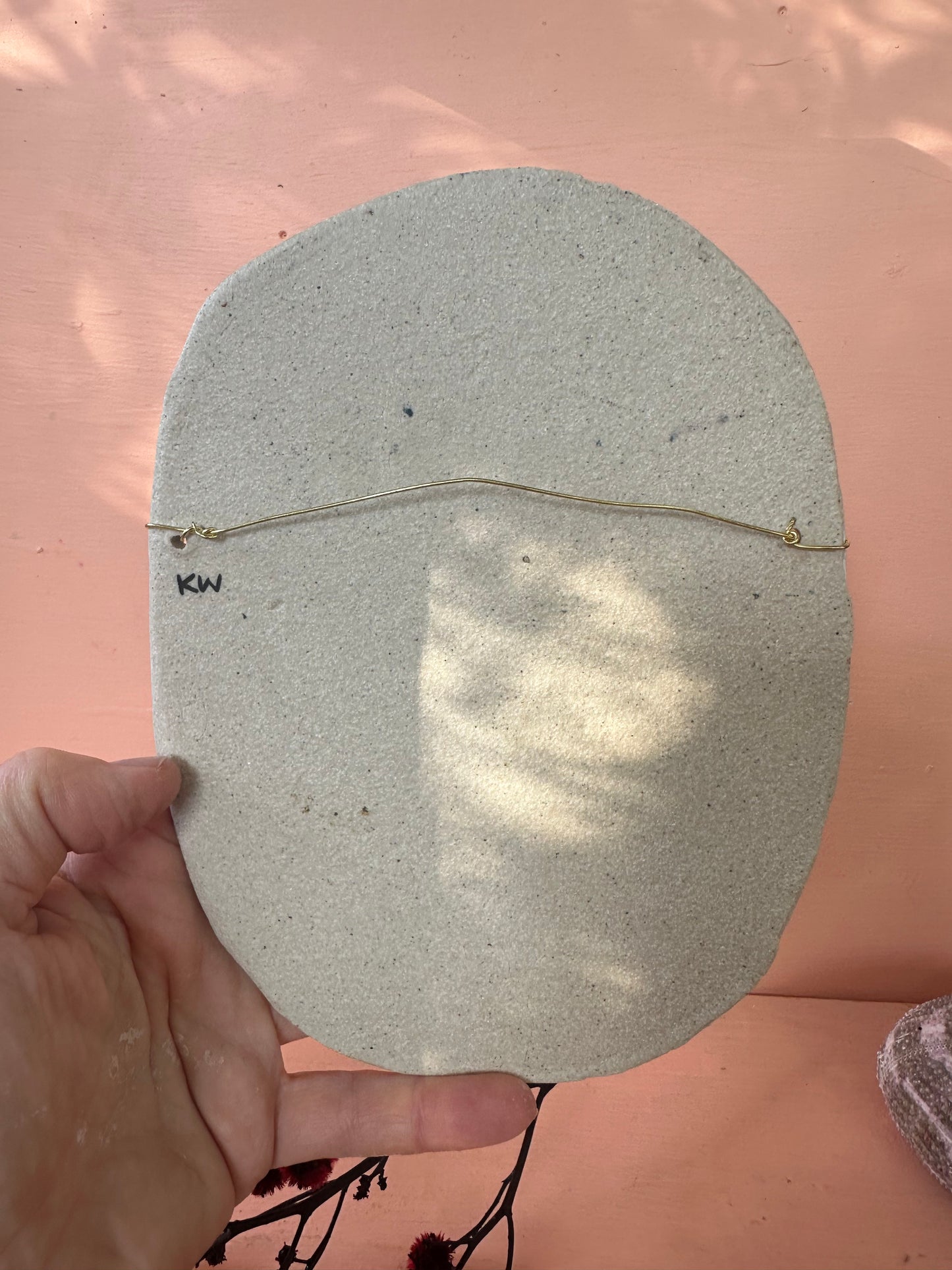‘Feather’ porcelain wall piece, with gold detail