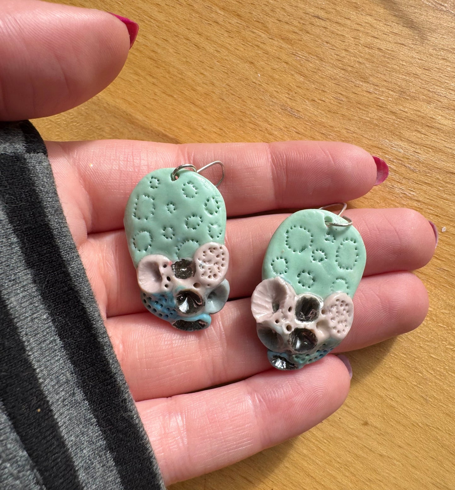 ‘Rock Coral’ Pastel Porcelain Earrings
