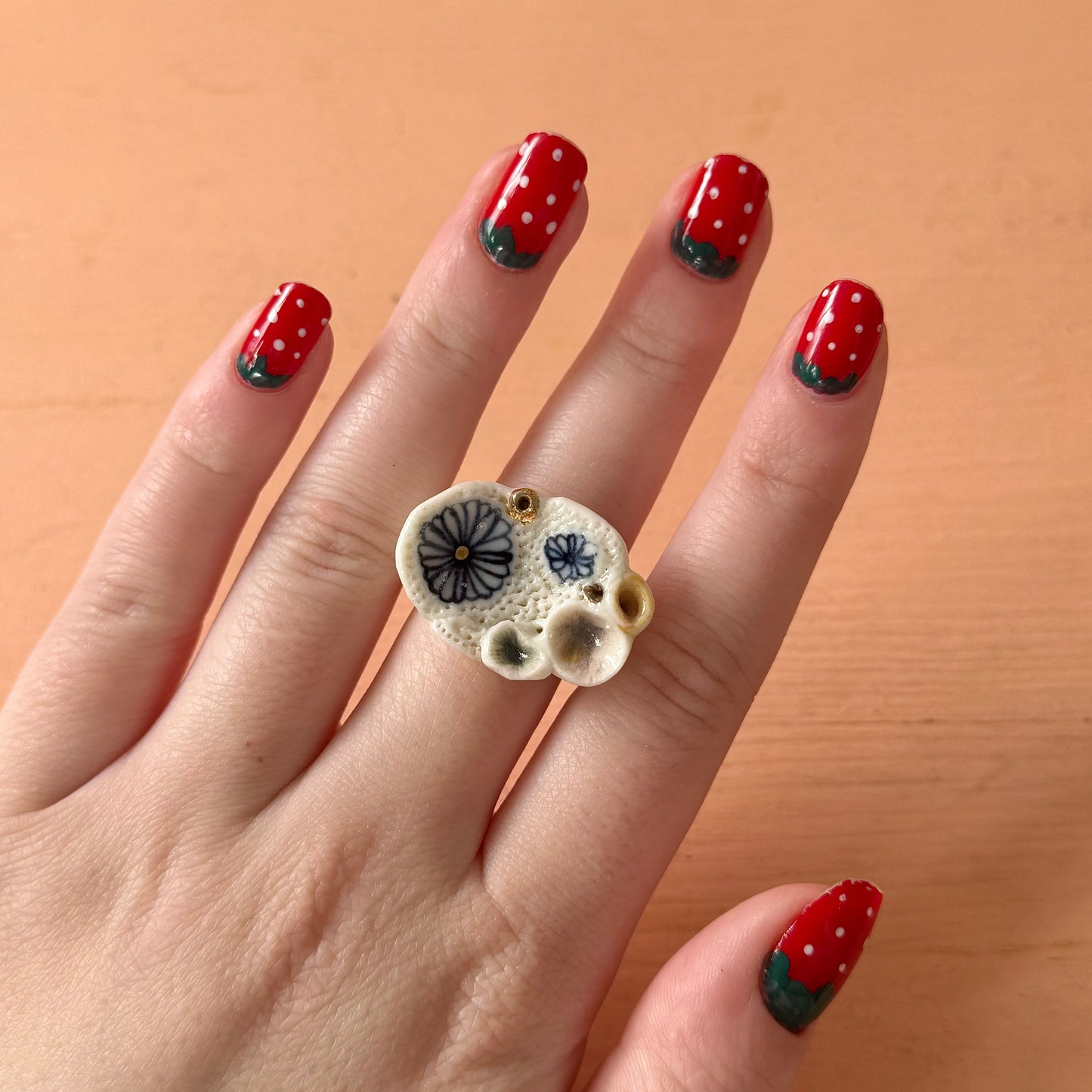 Hand Painted Porcelain Ring