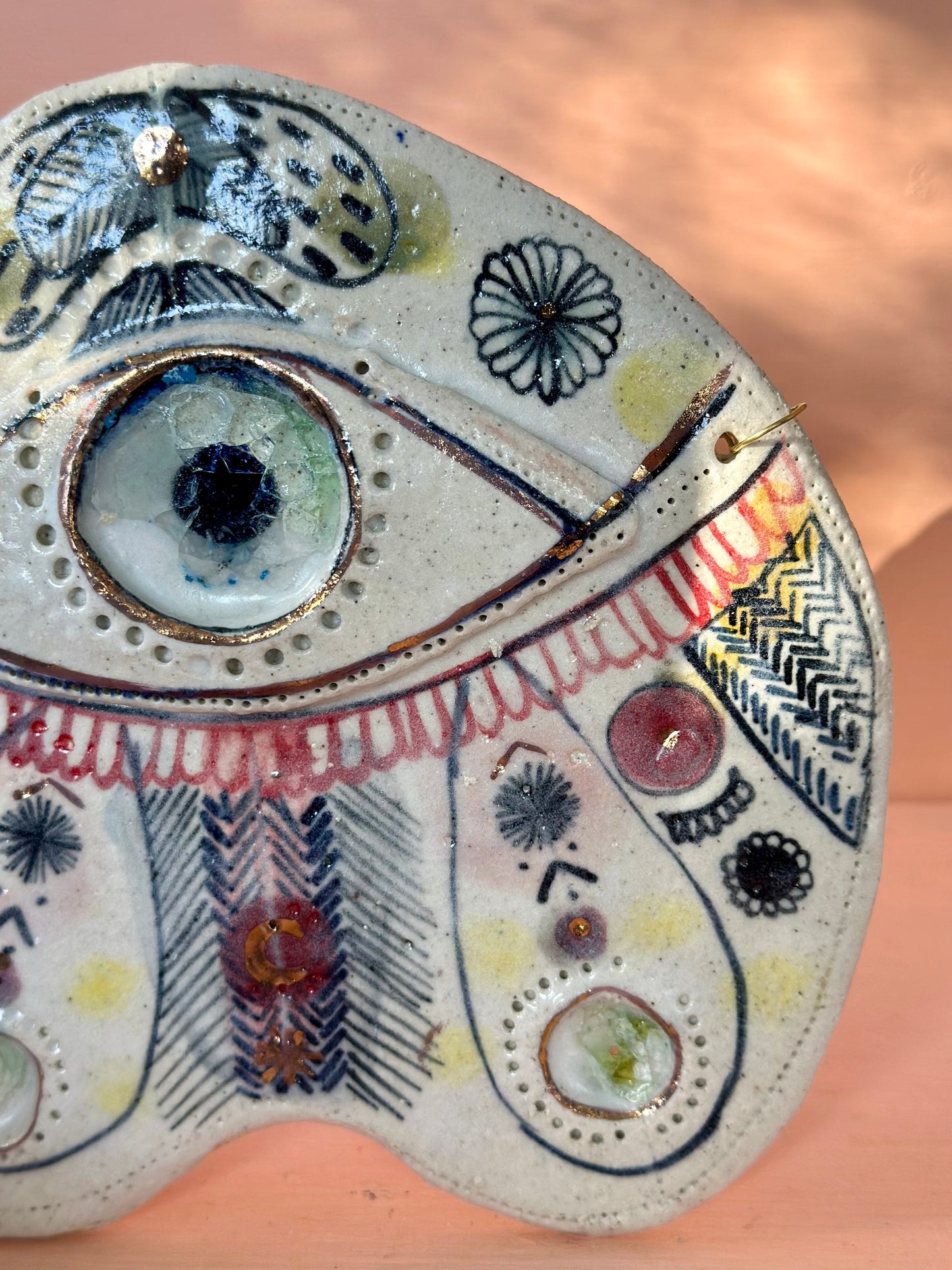 ‘Moth’ porcelain wall piece, with gold lustre detail