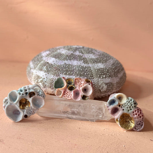 One Multicolour Porcelain ‘Rock Coral’ Ring (Choose a Size)