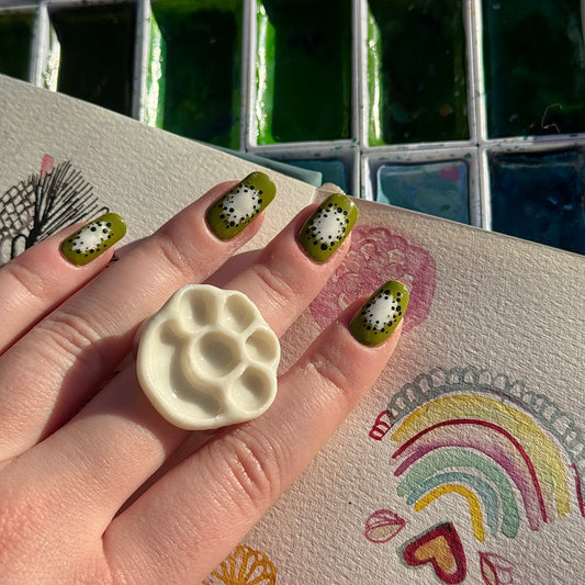 Circular Paint Palette Porcelain Ring size O
