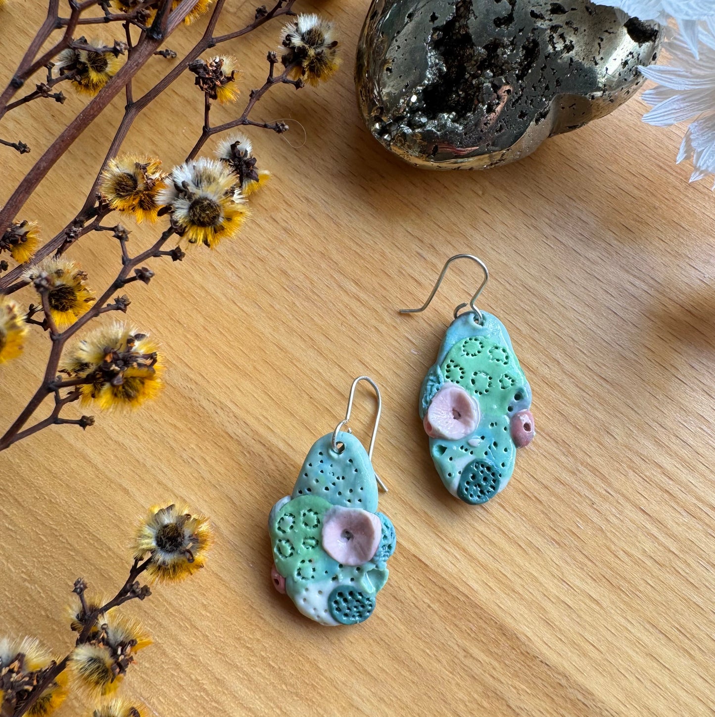 ‘Rock Coral’ Pastel Porcelain Earrings