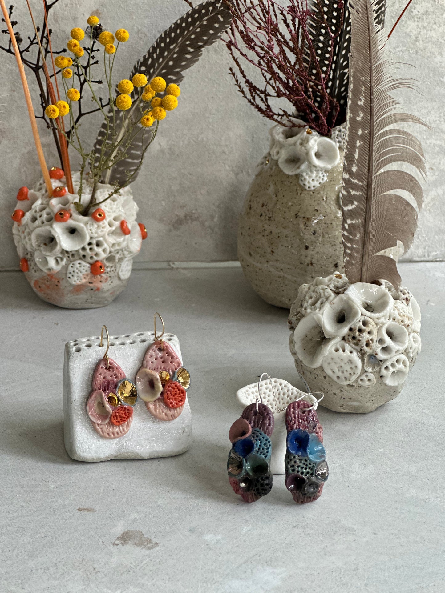 Hand made porcelain ‘rock coral’ Earrings